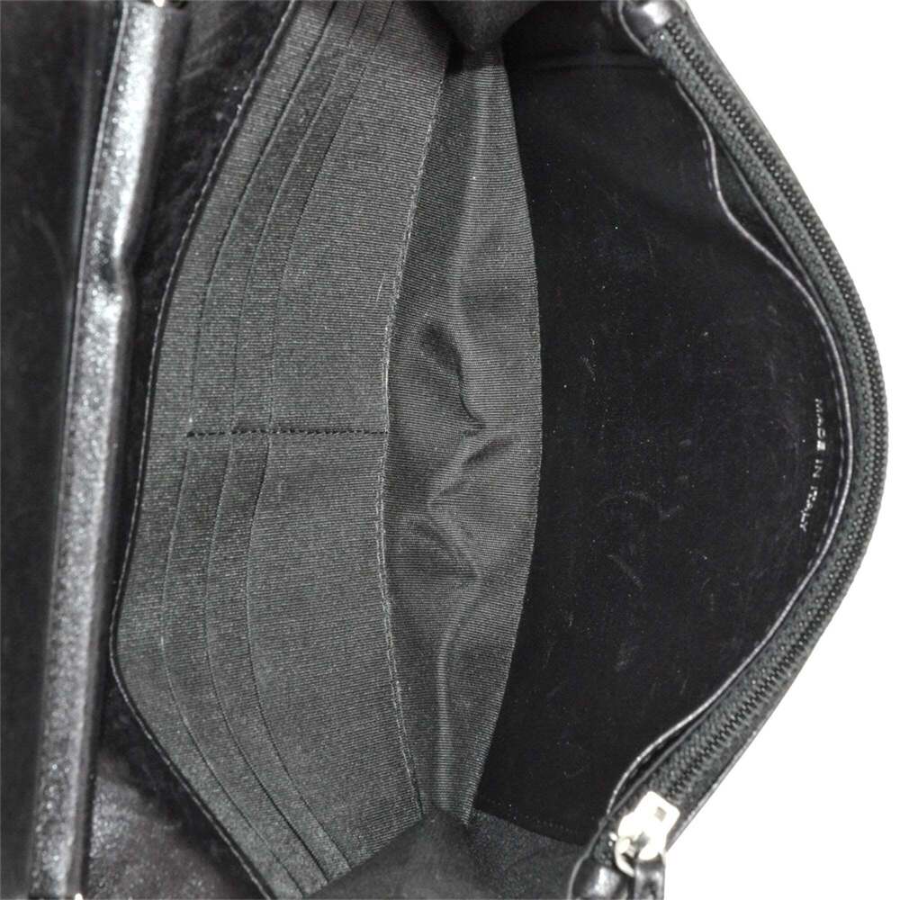 CHANEL Authentic Black Lambskin Leather Logo Wallet - Picture 6 of 9